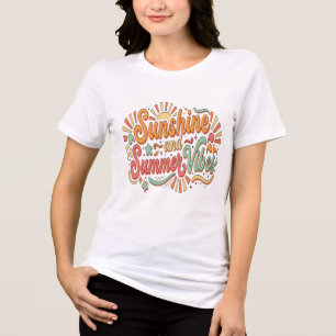 Zonnige Zomer Vibes Retro Goed Gevoel Tri-Blend Shirt
