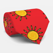 Zonnige Zon Rood Stropdas (Opgerold)