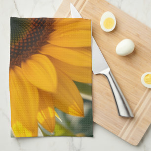 Zonnige Zonnebloem Macro Lente Keukenhanddoek