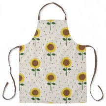 Zonnige Zonnebloem Schort | Origineel Handgetekend