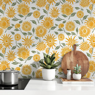 Zonnige Zonnebloemen Peel & Stick Behang