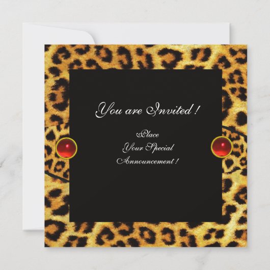 ZONNLOWER, LEOPARD EN GIRAFFE FUR, RUBY MONOGRAM KAART (Achterkant)