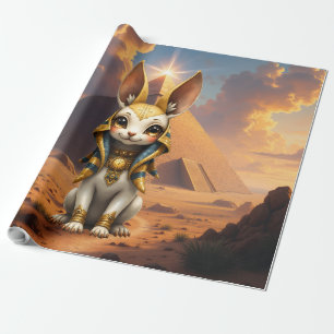 Zonoverde Wachter – Woestijnreliekkonijn. Cadeaupapier