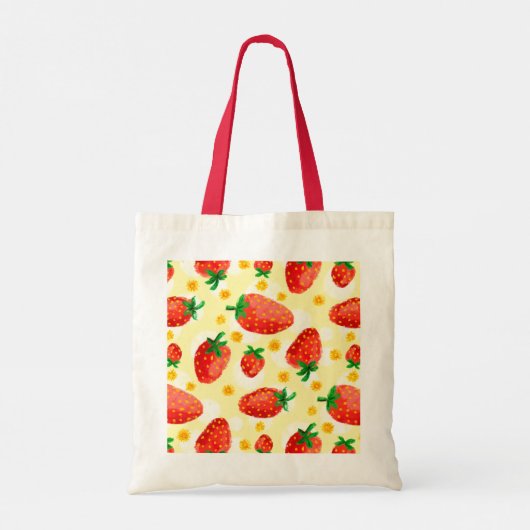 Zonovergoten aardbeien en madeliefjes tote bag (Achterkant)