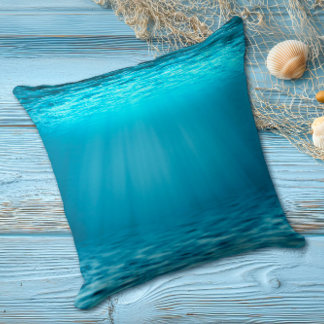 Zonovergoten Blauwe Oceaansonscene Kussen