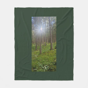 Zonovergoten Boslandschap - Groen Fotopaneel Fleece Deken