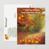 Zonovergoten herfstpad Christelijke dank je wel Briefkaart (Voorkant / Achterkant)