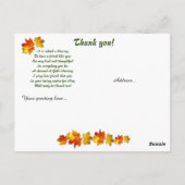 Zonovergoten herfstpad Christelijke dank je wel Briefkaart (Achterkant)