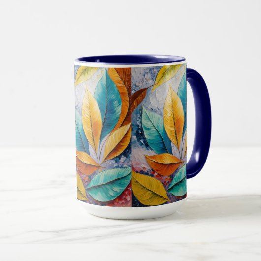 zonovergoten kosmos | Modigliani Leaf Design Mok (Voorkant rechts)