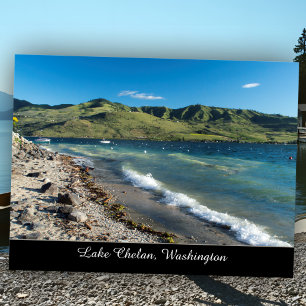 Zonovergoten meer Chelan Beach Schitterend Washing Briefkaart