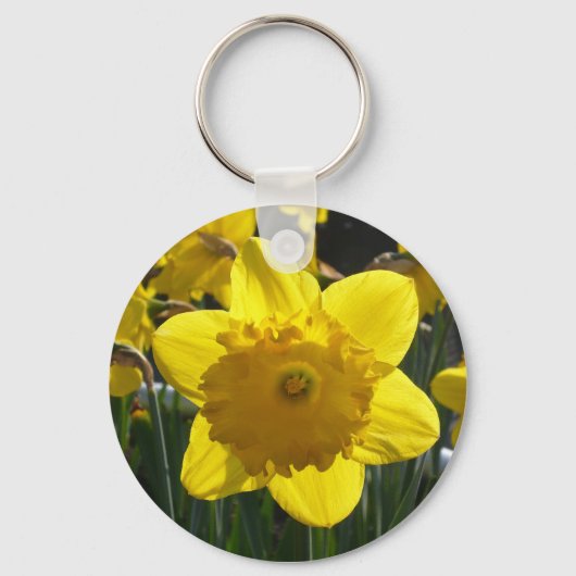 Zonovergoten narcis sleutelhanger (Voorkant)