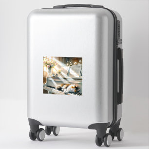 Zonovergoten Pianokat Cottagecore Droom Sticker