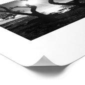 Zonovergoten Shore Hawaii Zwart-wit Fotografie Poster (Hoek)