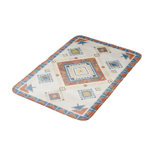 Zonovergoten Terracotta en Blauwe Woestijn Kilim Badmat