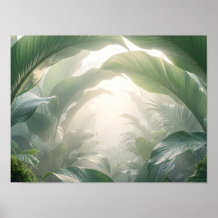 Zonovergoten Tropische Bladeren Botanische Poster
