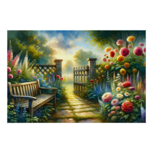 Zonovergoten Tuinpad Poort Scène Perfect Poster
