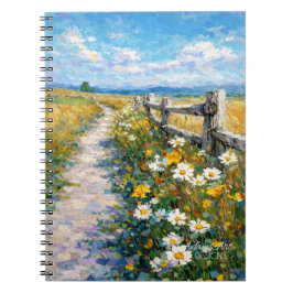 Zonovergoten Wilde Bloemenpad Impressionistisch We Notitieboek