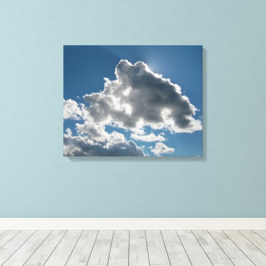 Zonovergoten Wolken Onder Open Lucht Canvas Afdruk (Insitu (Houten vloer))