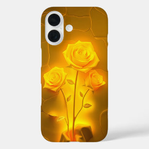 Zonovergoten Yellow Roses Glow Hoesje-Mate iPhone 16 Hoesje