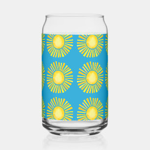 Zonpatroon Sinaasappel en Geel Blikvorm Glas