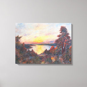 Zonsondergang aan de kust (door Kimon Loghi) Canvas Afdruk