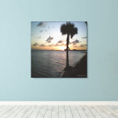 Zonsondergang Aan Het Strand Canvas Afdruk (Insitu (Houten vloer))