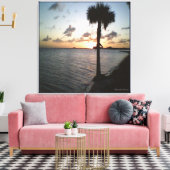 Zonsondergang Aan Het Strand Canvas Afdruk (Insitu (Woonkamer))