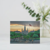 Zonsondergang achter St Louis Cathedral briefkaart (Staand voorkant)
