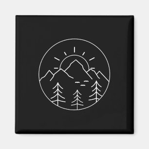 Zonsondergang Berg Natuur Wandel Kamp Outdoors Mou Magneet