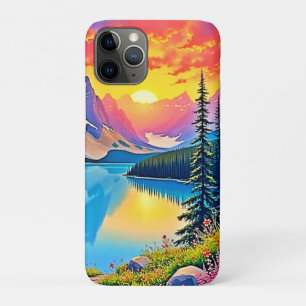 Zonsondergang Bergmeer Majesteit Kunst iPhone 11 Pro Hoesje