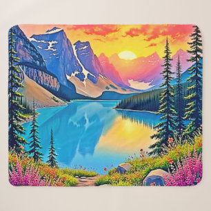 Zonsondergang Bergmeer Majesteit Kunst Sherpa Deken