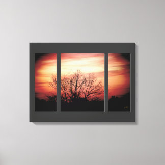 Zonsondergang Berk Triptiek Verpakt Canvas Print