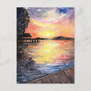 Zonsondergang bij Cottage Briefkaart