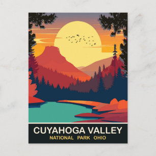 Zonsondergang bij Cuyahoga Valley, Ohio, Reizen Briefkaart