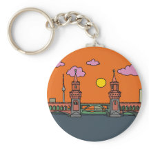 Zonsondergang bij de Oberbaumbrücke in Berlijn