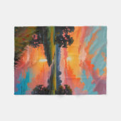 Zonsondergang bij de rivier fleece deken (Voorkant (Horizontaal))