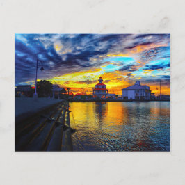 Zonsondergang bij de vuurtoren van het New Basin C Briefkaart