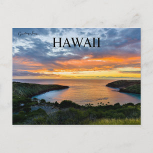 Zonsondergang bij Hanauma Bay Hawaii Briefkaart