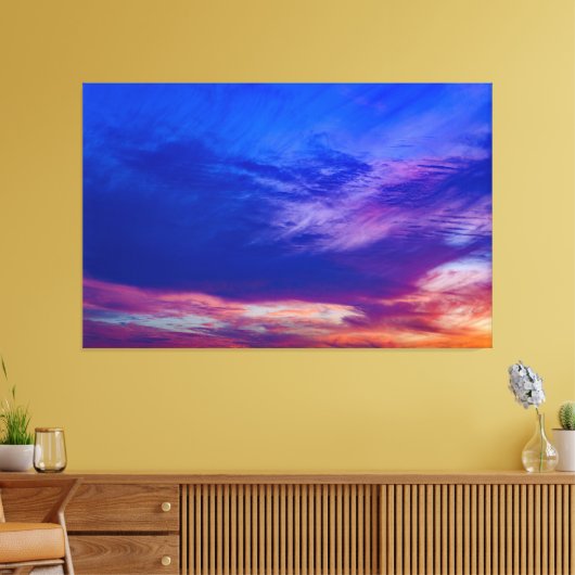 zonsondergang bij het strand 3 verpakt canvas (Insitu (Woonkamer))
