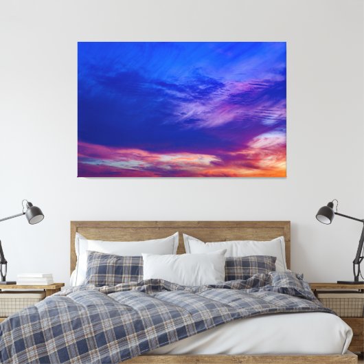zonsondergang bij het strand 3 verpakt canvas (Insitu (Slaapkamer))