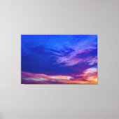 zonsondergang bij het strand 3 verpakt canvas (Voorkant)