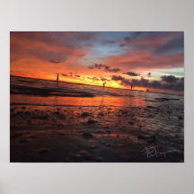 Zonsondergang bij het Strand