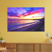 zonsondergang bij het strand verpakt canvas (Insitu (Woonkamer))