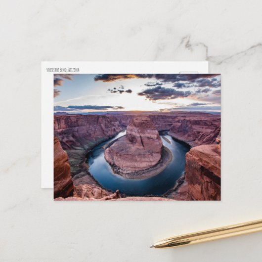 Zonsondergang bij Horsehoe Bend Briefkaart (Voorkant / Achterkant in situ)