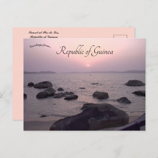 Zonsondergang bij Iles de los Republic of Guinea Briefkaart (Voorkant / Achterkant)