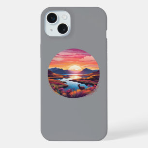Zonsondergang bij Lake Ewe in Schotland iPhone 15 Plus Case
