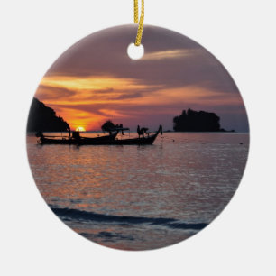 Zonsondergang bij Nai Yang Beach, Phuket, Thailand Keramisch Ornament