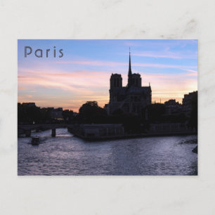 Zonsondergang bij Notre Dame de Paris Briefkaart