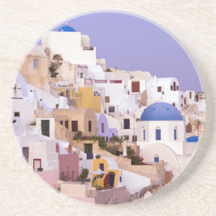 Zonsondergang bij Oil, Santorini 2 Zandsteen Onderzetter