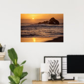 Zonsondergang bij Pfeiffer Beach Poster (Thuiskantoor)